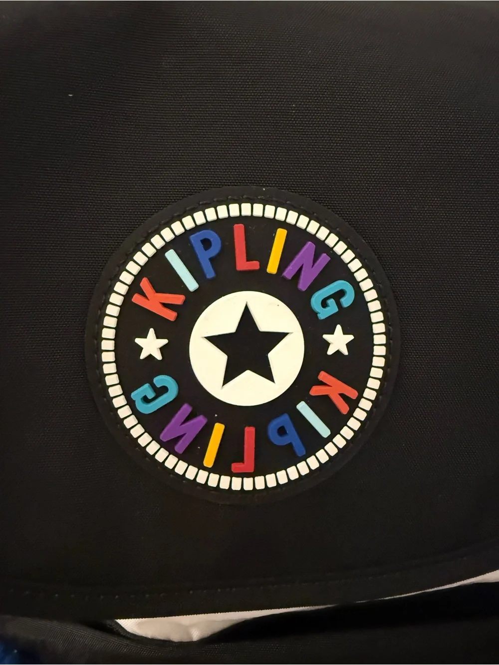 Kipling Black & White Backpack NWT Nylon Multicolor Logo Monkey